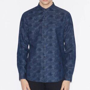 Armani Exchange "Palm Print" button down Shirt